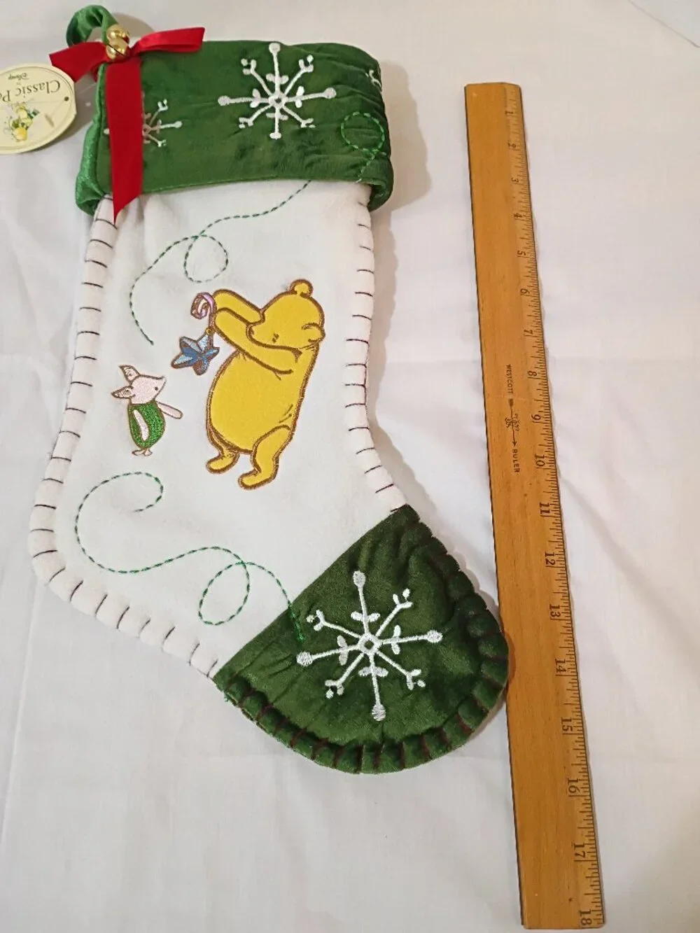Vtg Disney Classic Pooh Christmas Stocking NWT 18